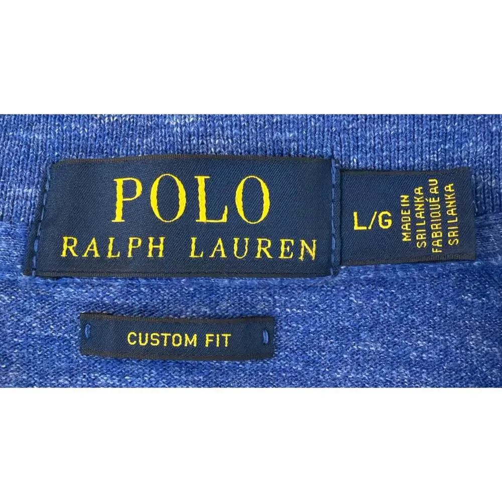 Polo Ralph Lauren Custom Fit Men’s Heather Blue Polo Shirt Size Large